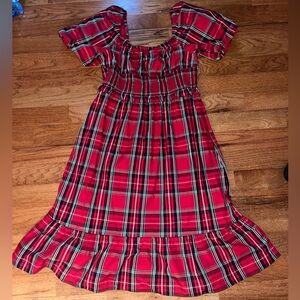 J. Crew Red and Green Plaid Dress